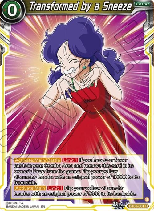 Transformed by a Sneeze Card Front