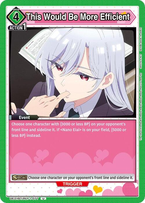 This Would Be More Efficient Card Front