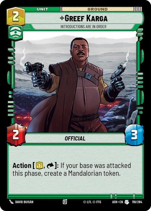 Greef Karga - Introductions are in Order Card Front