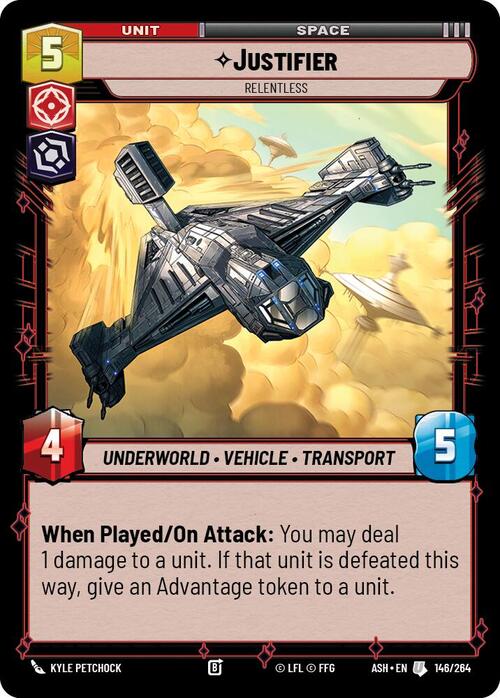 Justifier - Relentless Card Front