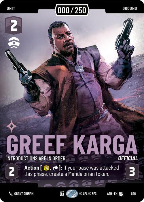 Greef Karga - Introductions are in Order Card Front