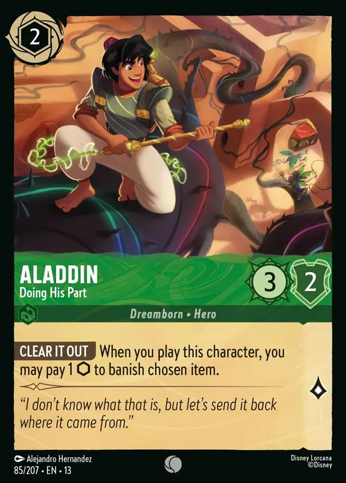 Aladdin - Doing His Part Card Front