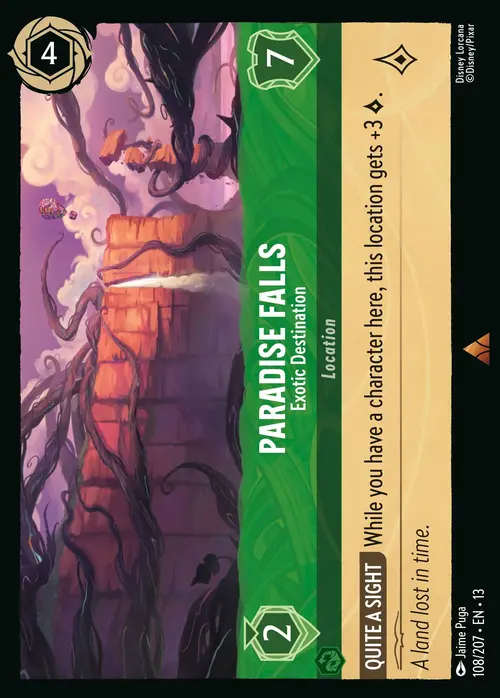 Paradise Falls - Exotic Destination Card Front