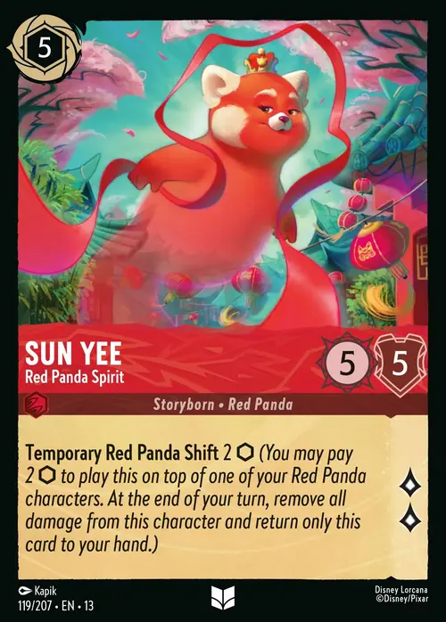 Sun Yee - Red Panda Spirit Card Front