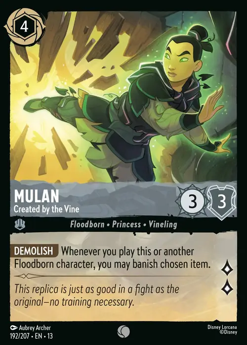 Mulan - Created by the Vine Card Front