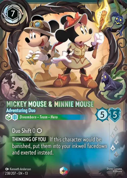 Mickey Mouse & Minnie Mouse - Adventuring Duo Card Front