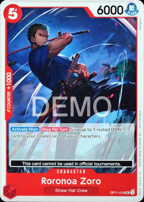 Roronoa Zoro Card Front