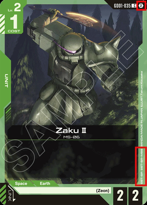 Zaku II Card Front