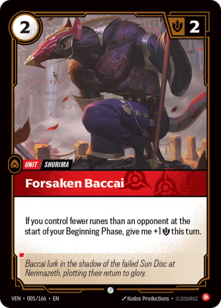 Forsaken Baccai Card Front