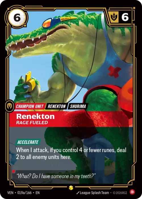 Renekton, Rage Fueled Card Front