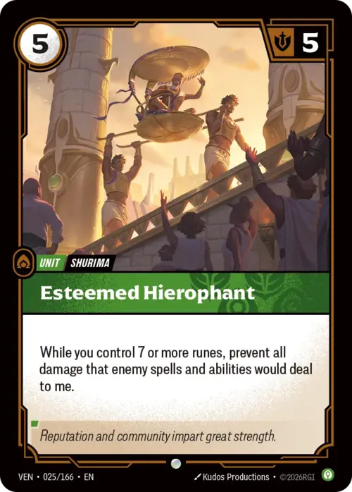 Esteemed Hierophant Card Front