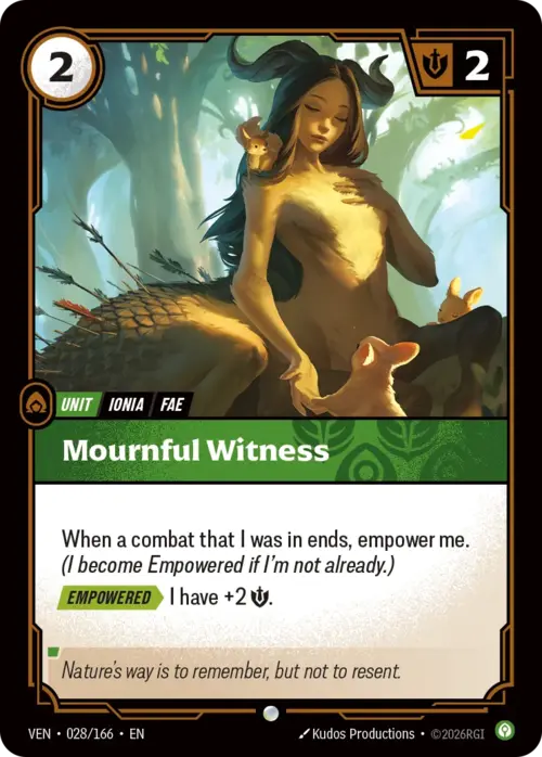 Mournful Witness Card Front
