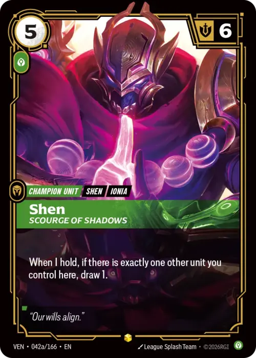 Shen, Scourge of Shadows Card Front