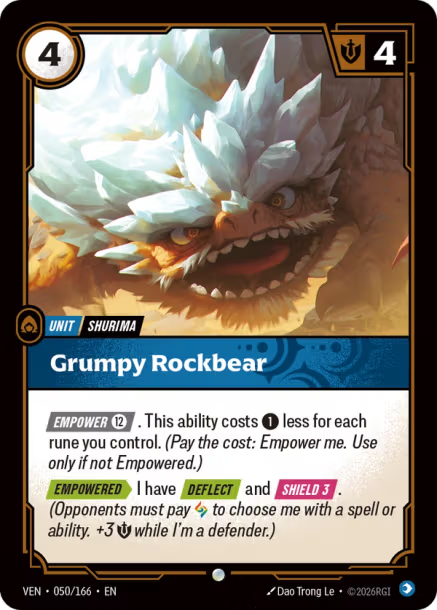 Grumpy Rockbear Card Front