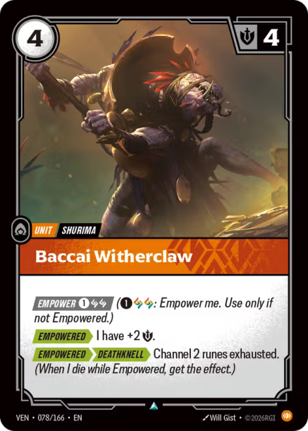 Baccai Witherclaw Card Front