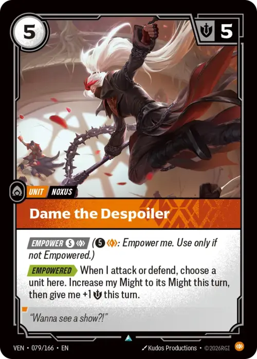 Dame the Despoiler Card Front