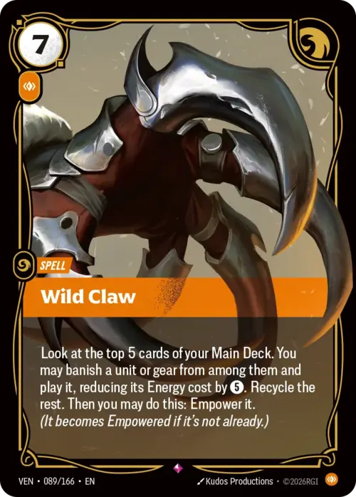 Wild Claw Card Front