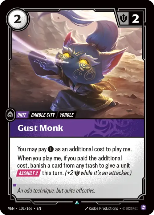 Gust Monk Card Front