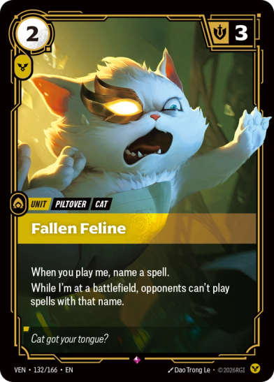 Fallen Feline Card Front