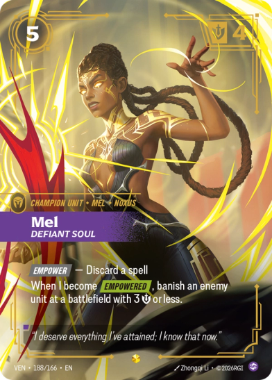 Mel, Defiant Soul Card Front