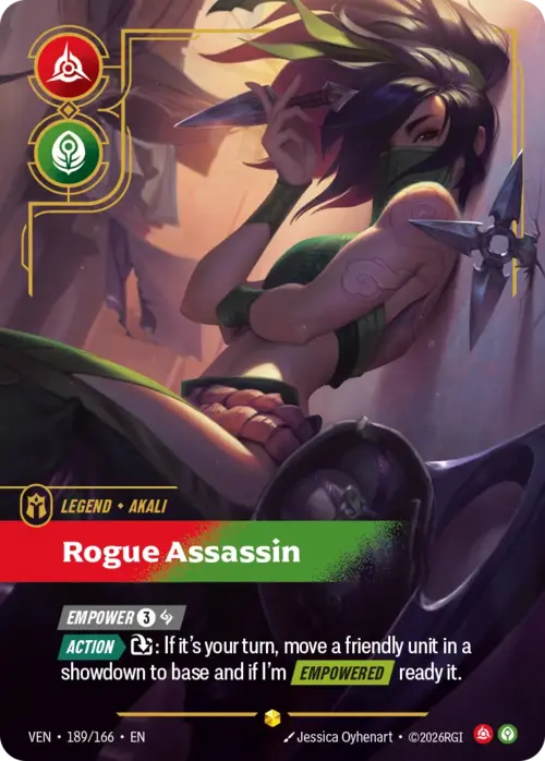 Akali, Rogue Assassin Card Front