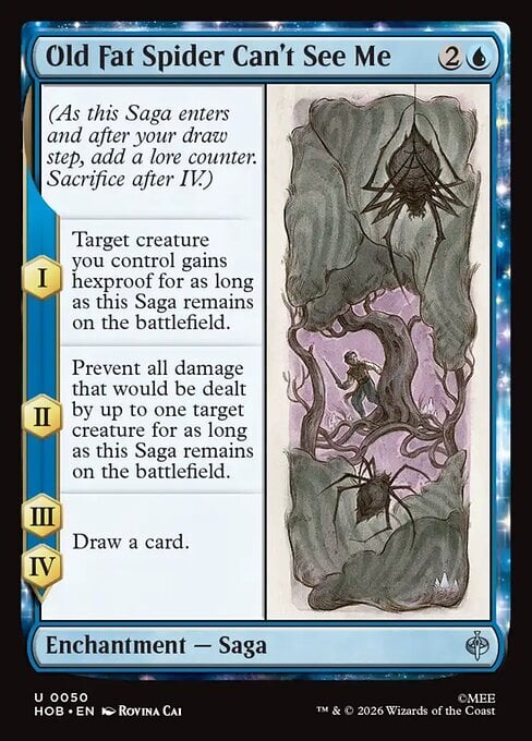 Old Fat Spider Can't See Me Card Front