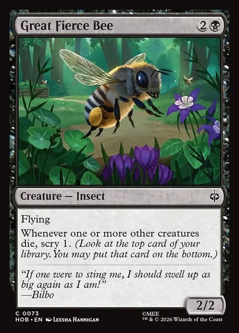Great Fierce Bee Card Front