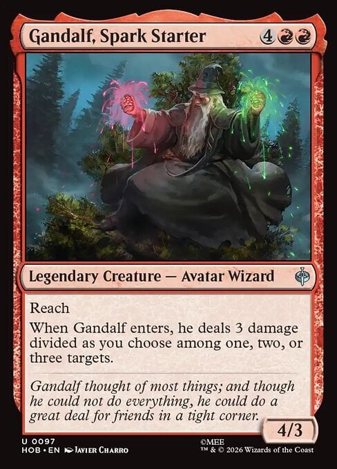 Gandalf, Accendiscintilla Card Front