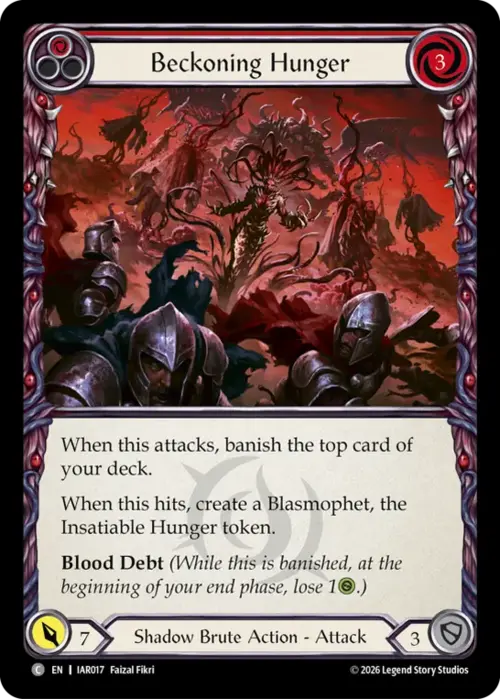 Beckoning Hunger - Red Card Front