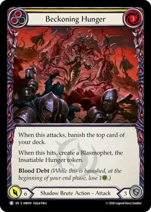 Beckoning Hunger - Yellow Card Front