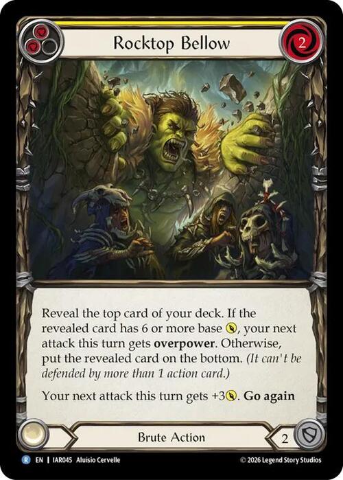 Rocktop Bellow (Yellow) Card Front