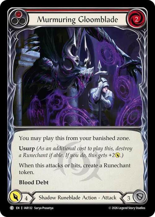 Murmuring Gloomblade (Red) Card Front