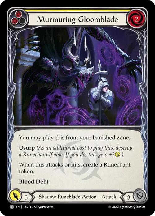 Murmuring Gloomblade (Yellow) Card Front