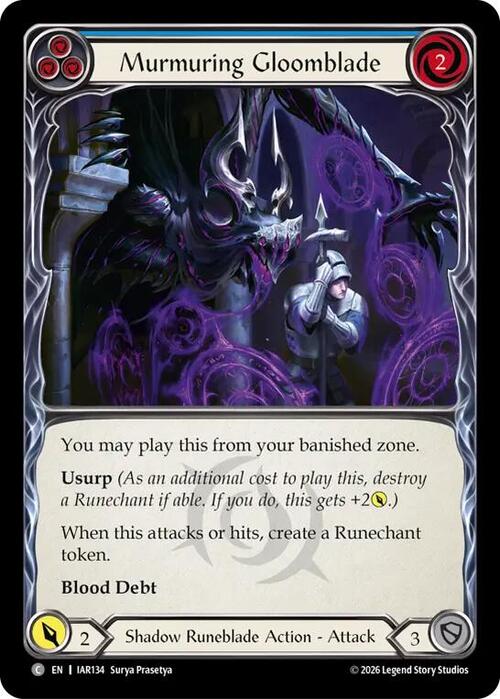 Murmuring Gloomblade - Blue Card Front
