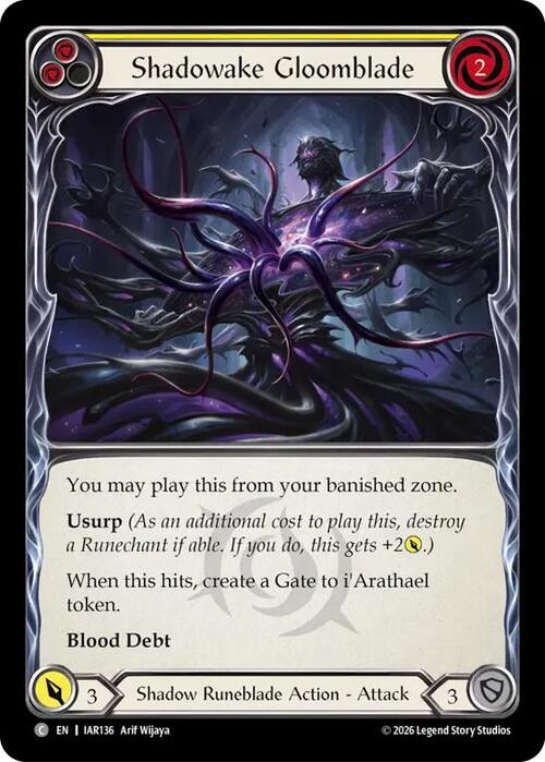 Shadowake Gloomblade - Yellow Card Front