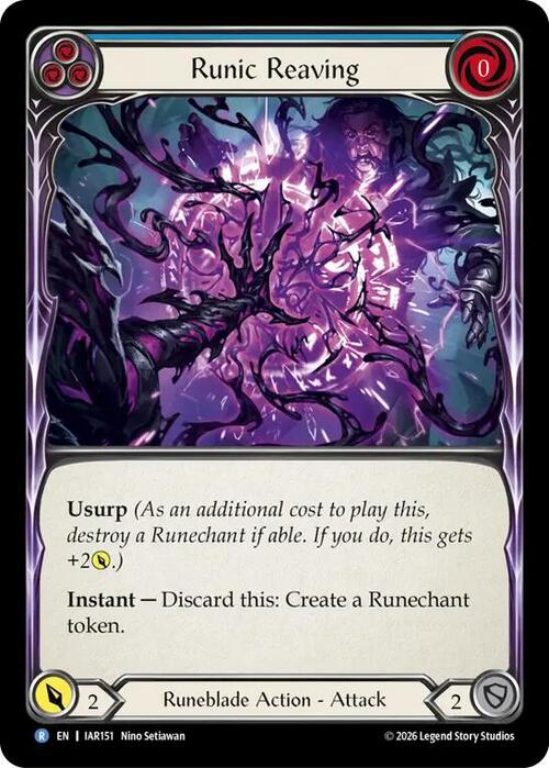 Runic Reaving (Blue) Card Front