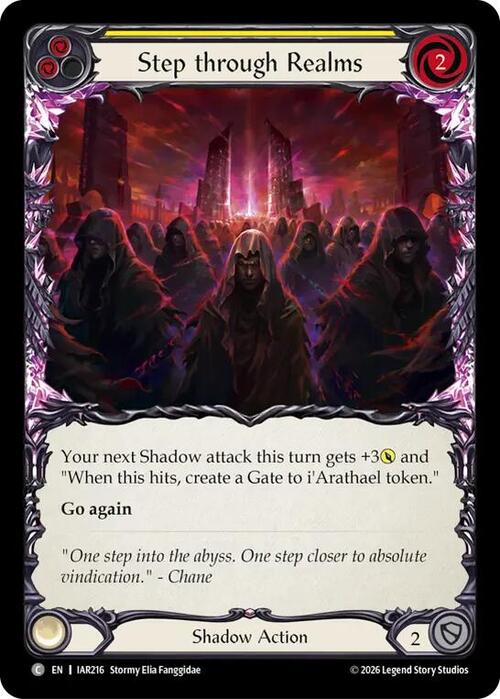 Step through Realms - Yellow Card Front