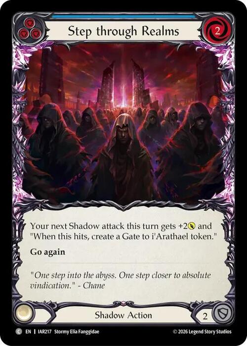 Step through Realms - Blue Card Front