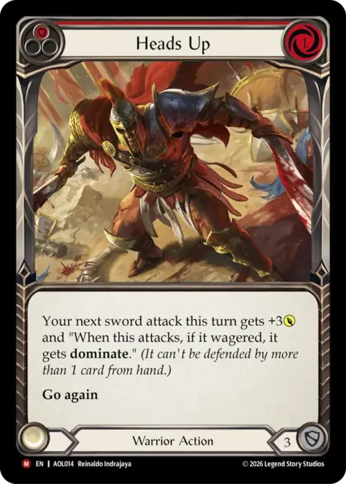 Heads Up Card Front