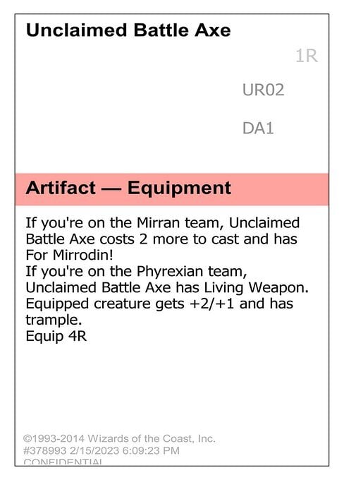 Unclaimed Battle Axe Frente