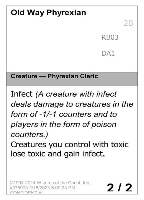 Old Way Phyrexian Card Front