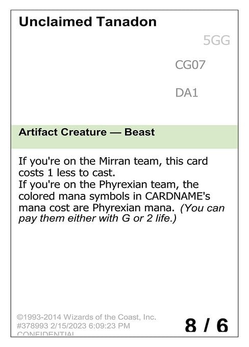 Unclaimed Tanadon Card Front