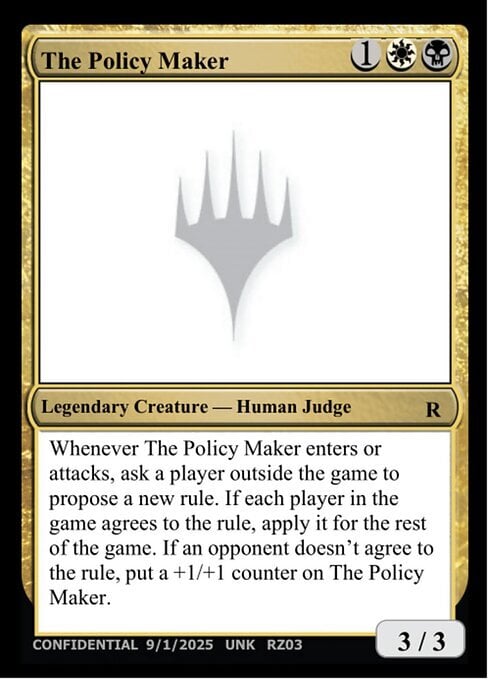 The Policy Maker Card Front