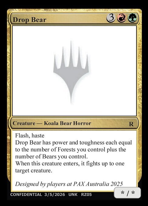 Drop Bear Card Front