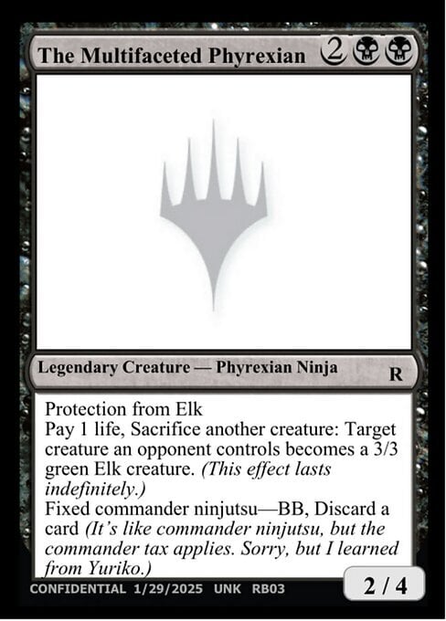 The Multifaceted Phyrexian Card Front