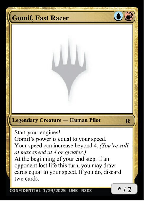 Gomif, Fast Racer Card Front