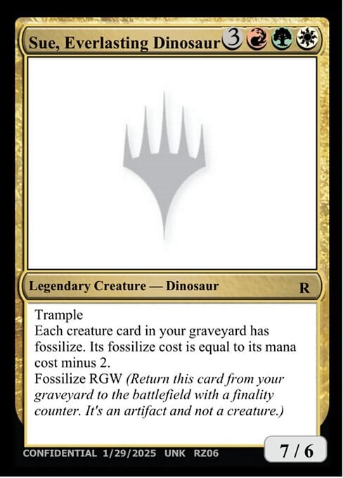 Sue, Everlasting Dinosaur Card Front