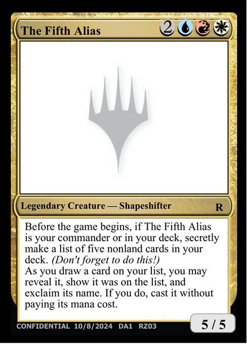 The Fifth Alias Card Front