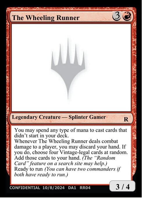 The Wheeling Runner Card Front