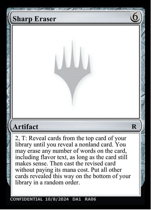 Sharp Eraser Card Front